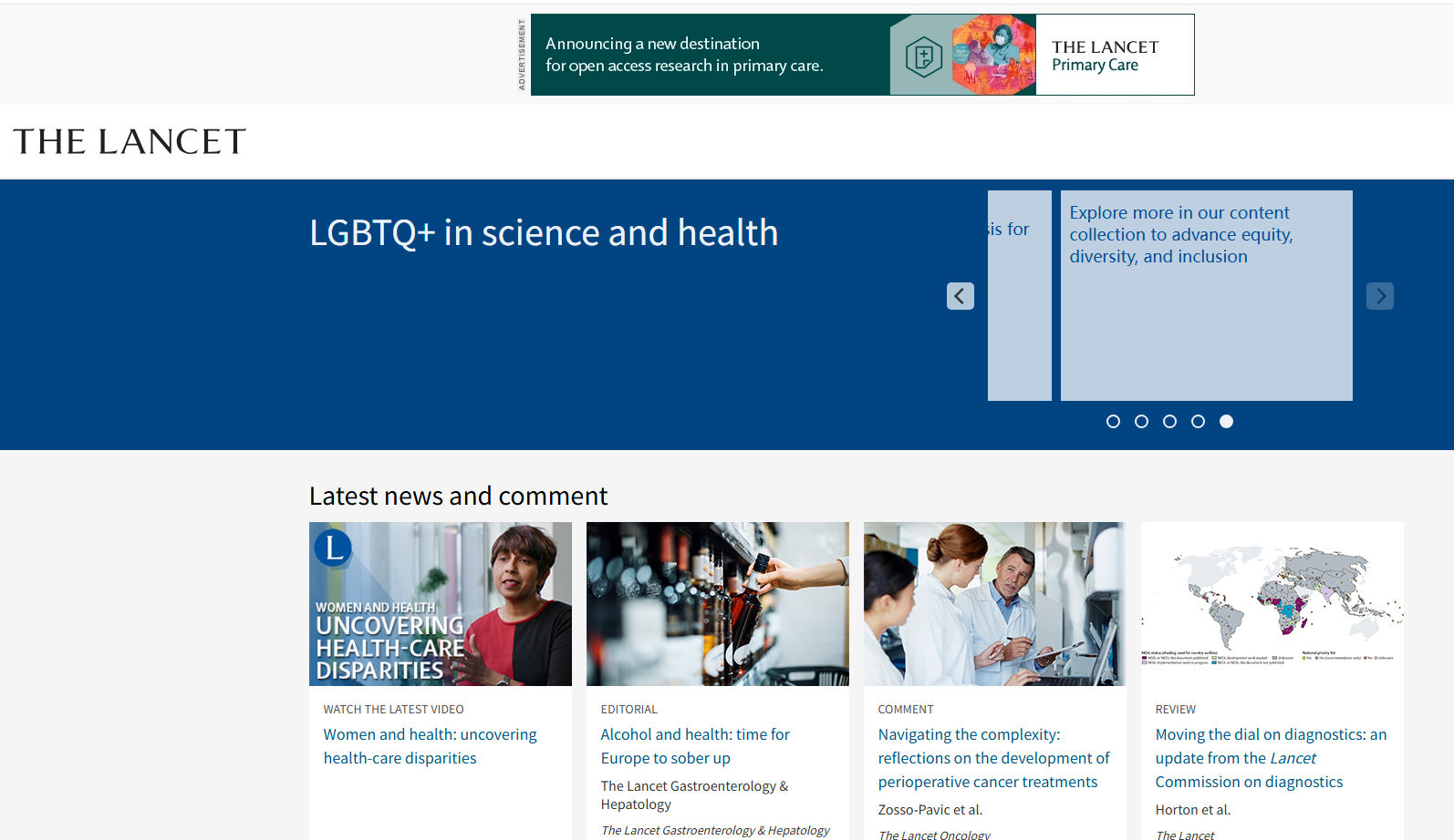 柳葉刀（The Lancet）官網